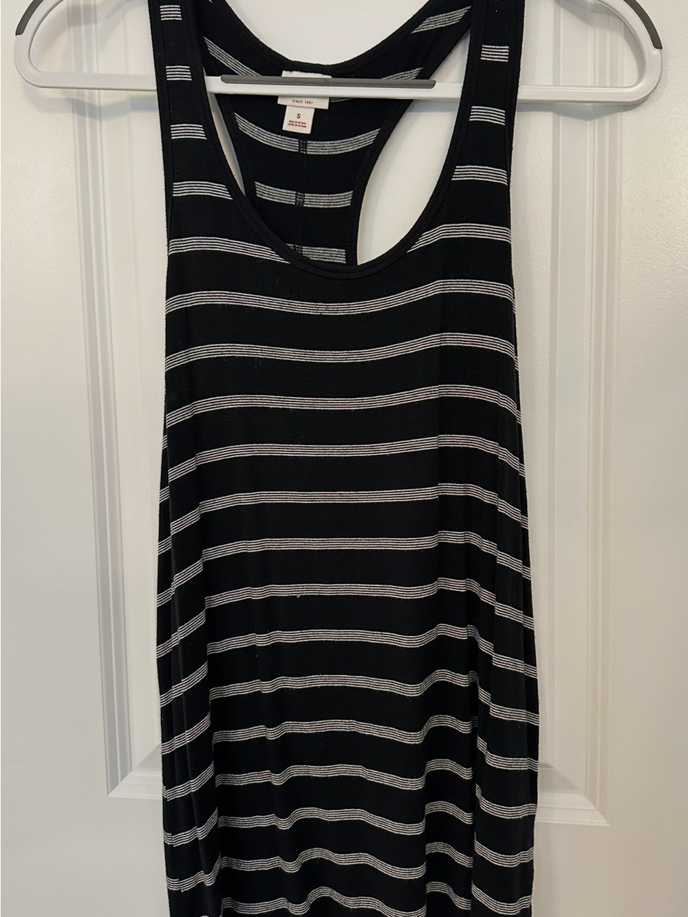 Mossimo Supply Co. Black & White Striped Racerback Tank Top Size Small